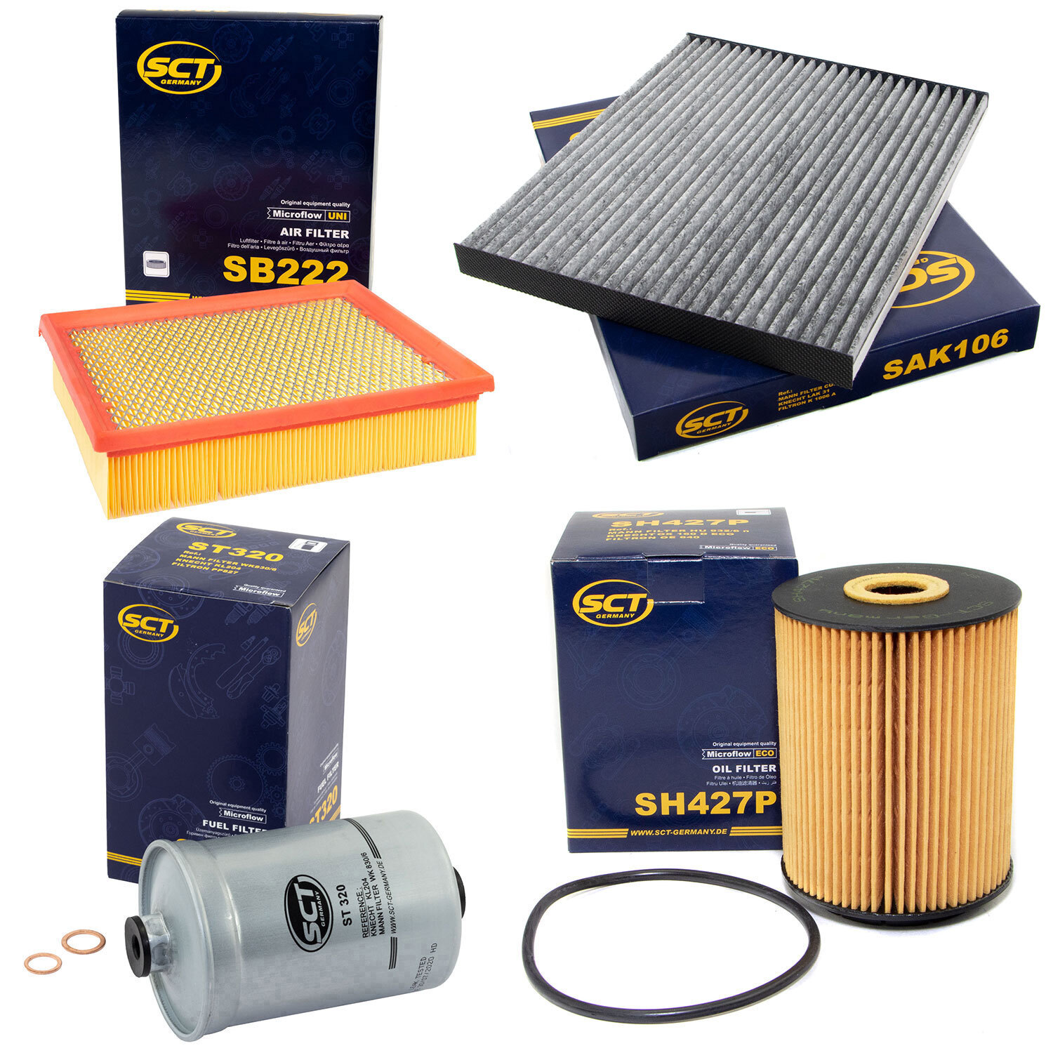 Filter Set SCT Kraftstoff- ÖL- Luft- Innenraum- für VW Passat Variant 2.3 4.0 