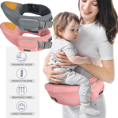 Portable Baby Carrier Ergonomic Infant Carrier with Hip Seat Soft & Comfortable