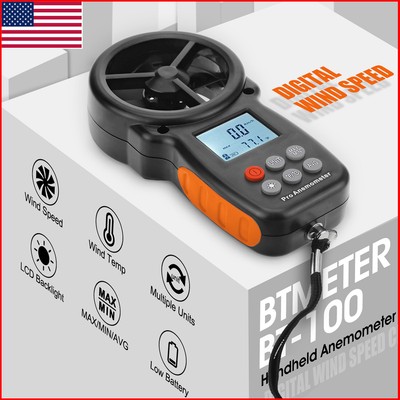 BTMETER Wind Speed Meter Anemometer Handheld Digital Air Flow Meter Velometer