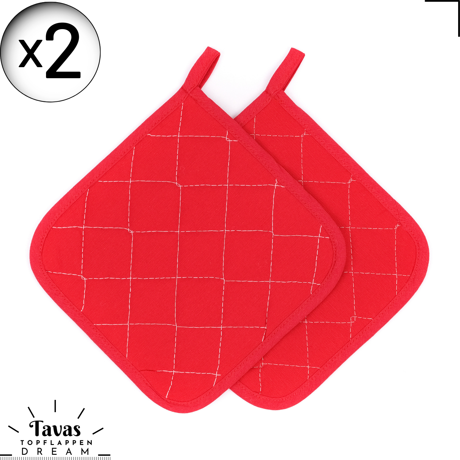 Topflappen & Pfannengriff-Abdeckungen Set – Hitzebeständig, 4-teilig (Baumwolle/Polyester), Für Küche & Grill
