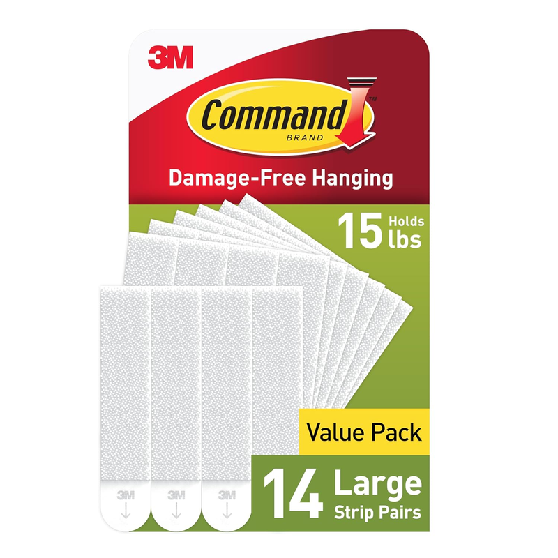 Large Picture Hanging Strips Value Pack, 14 Pairs, PH206-14NA, White