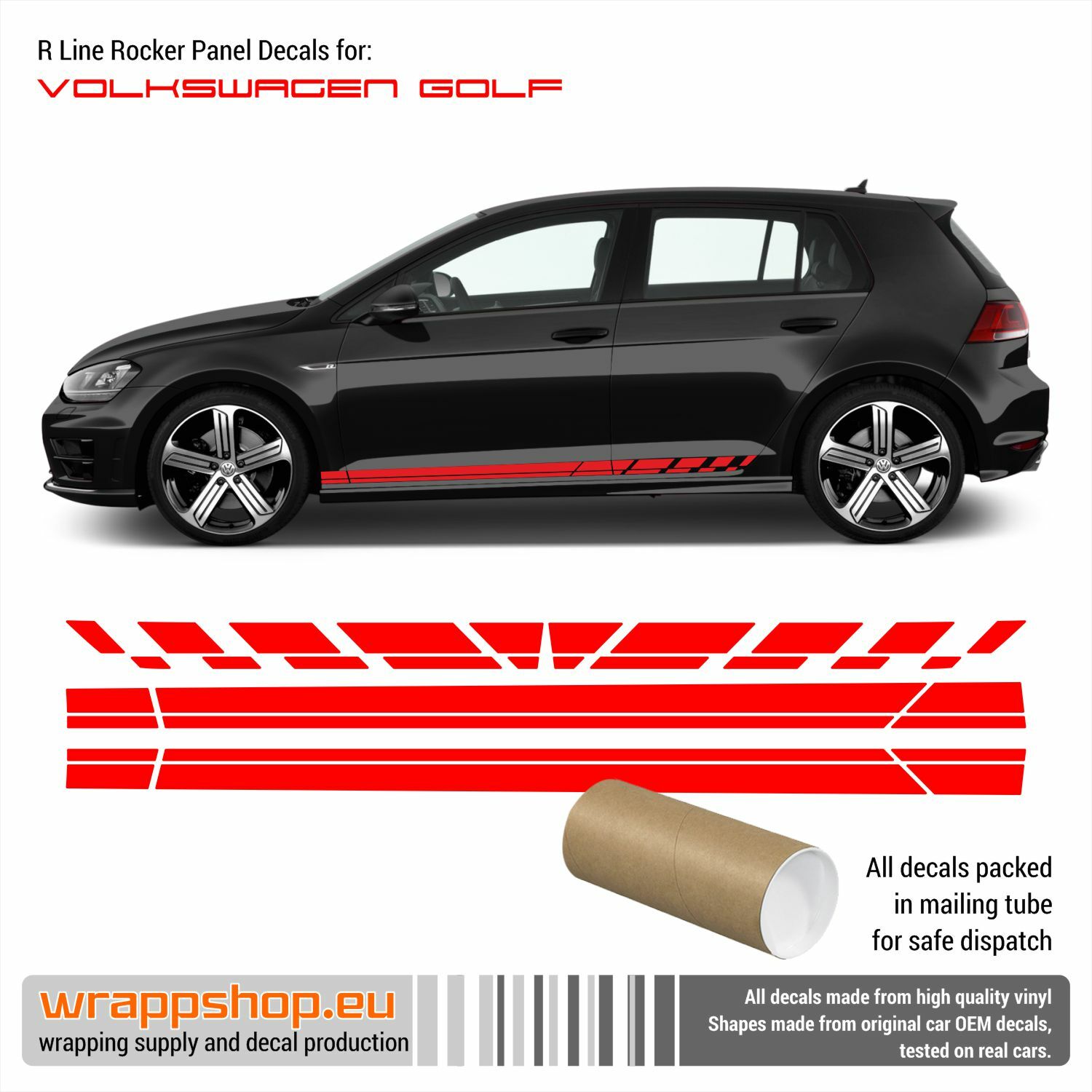 Golf 7 R LINE rocker panel decals for VW 2012 - 2019 | eBay