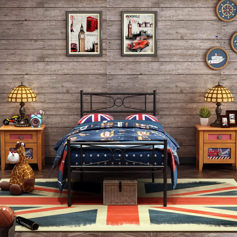 S With Headboard For Boys Girls Adults Twin/single Size Bed