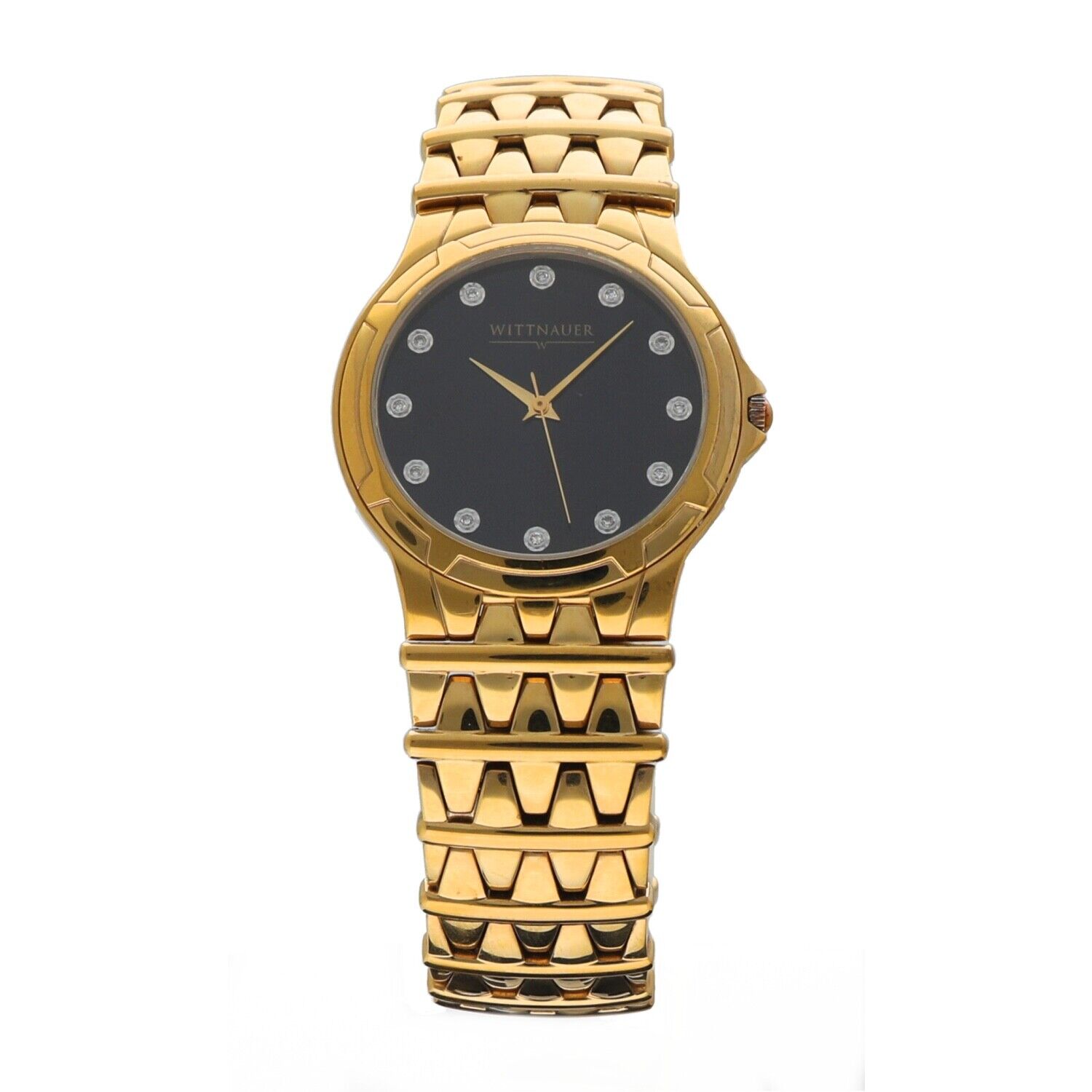 Wittnauer Black Diamond Dial Gold Plated Steel 35 mm Wittnauer Black Diamond Dial Gold Plated Steel 35 mm