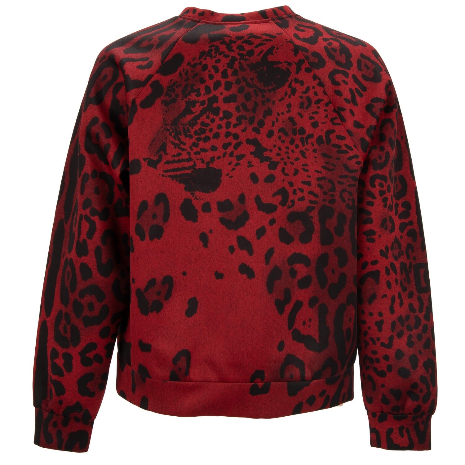 Pre-owned Dolce & Gabbana Oversize Leopard Face Print Sweater Pocket Red Black 13459