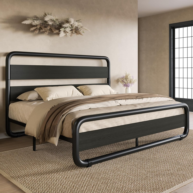 With Wooden Headboard And Footboard, Heavy Duty Oval-
