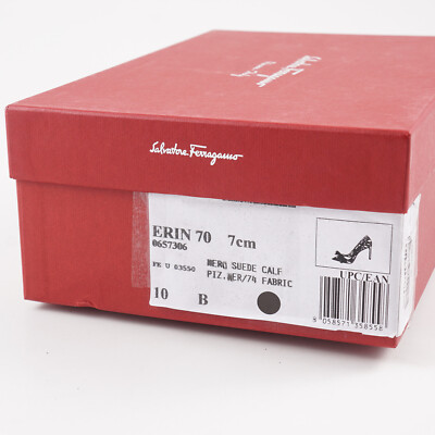 Pre-owned Ferragamo Salvatore  'erin 70' Cut-out Lace And Suede Pumps 10 B $675 In Black