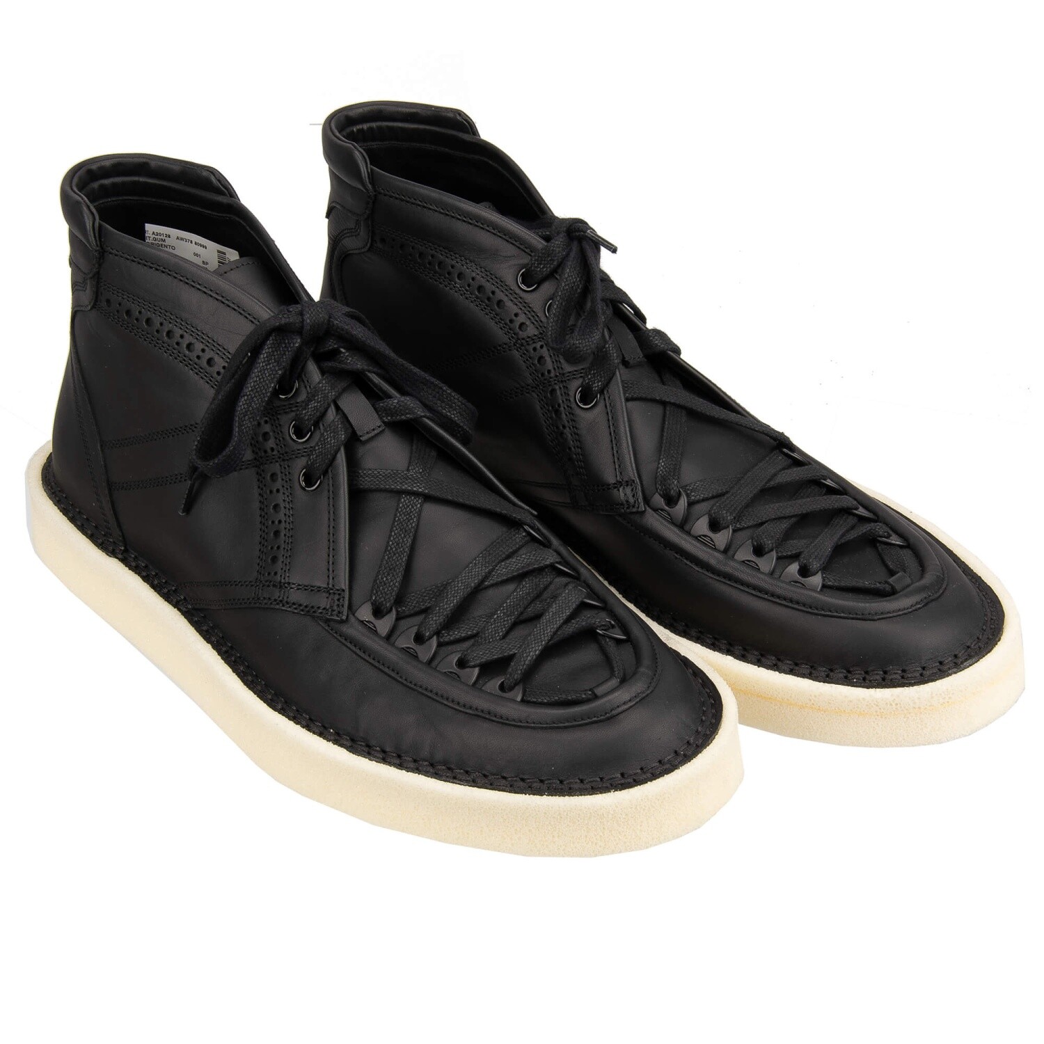

DOLCE - GABBANA Высокие кружевные кроссовки, кожаные ботинки 44 UK 10 US 11 12922, Черный