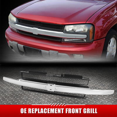 [Алмазная сетка] Для решетки радиатора Chevy Trailblazer 02-09 в стиле OE с хромированным молдингом