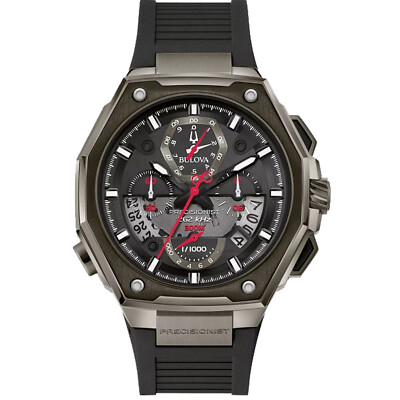 Pre-owned Bulova Men's Precisionist Black Dial Watch - 98b358