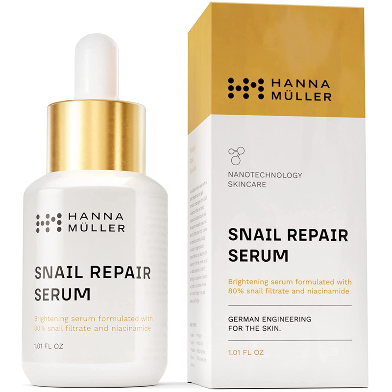 Snail Repair Serum for Face Hydrating Remove Dark Spots Fine Lines w/ Vitamin C