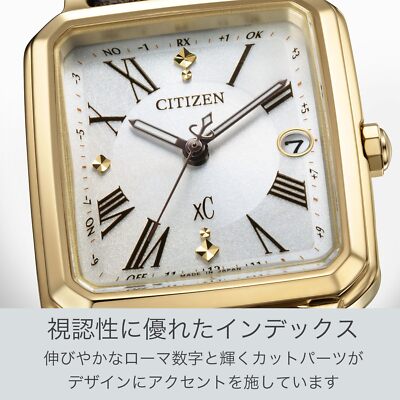 Pre-owned Citizen Xc Es9502-12a Hikari Collection Titanium Eco-drive Radio Solar Watch