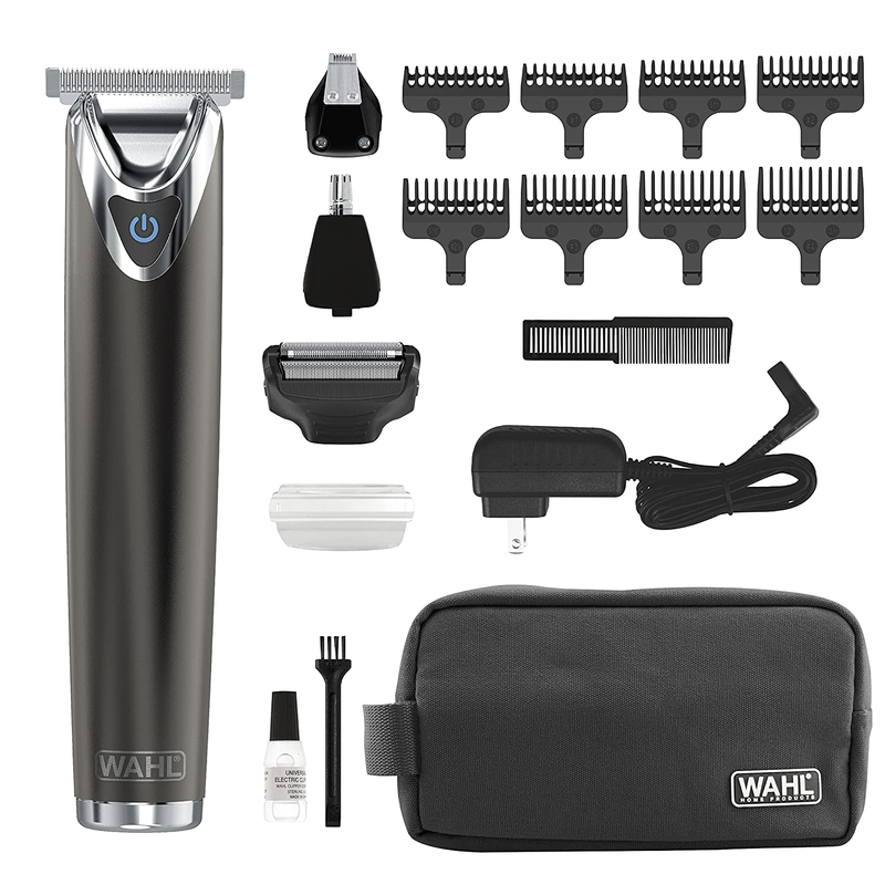 Wahl Stainless Steel Lithium Ion 2.0+ Slate Beard Trimmer for Men - Electric Sha