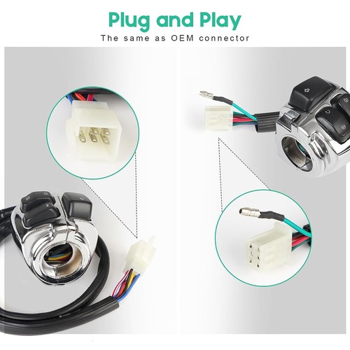 2*Chrome 1" Handlebar Control Switches+ Wiring Harness For Harley Sportster Dyna