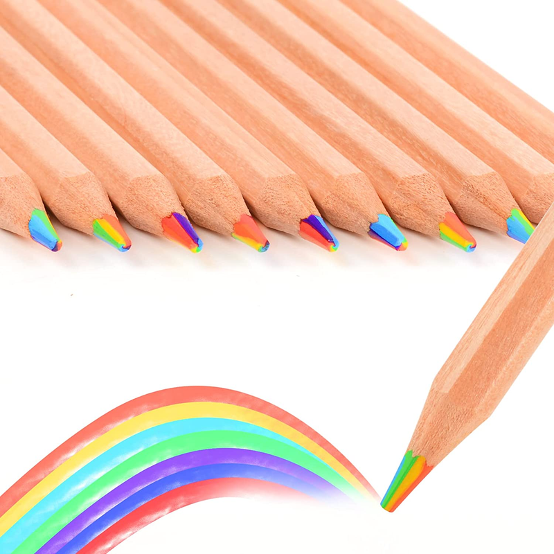 20PCS 7 in 1 Rainbow Pencil Set, Fun Rainbow Colored Pencils for Kids