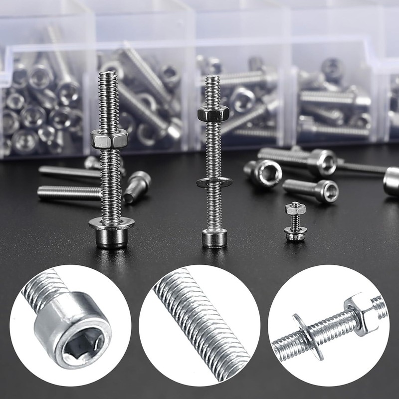 Nuts Bolt Assortment Kit Metric Stainless Steel M2 M3 M4 Screws Hex Set 1080 PCS