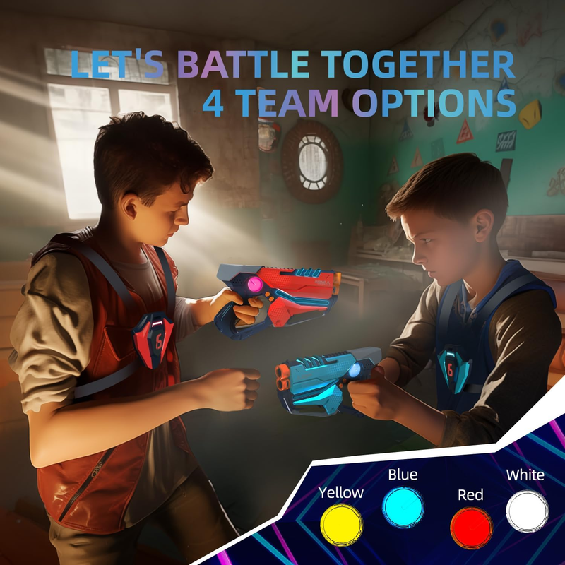 2 Pcs Lazer Tag Game with LED Score Display Vests for Kids,Teens & Adults Birthd