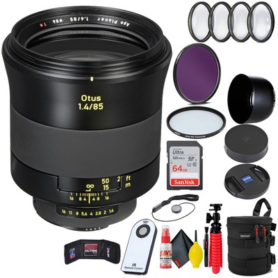 Zeiss Otus Apo Planar T* 85mm f/1.4 ZF.2 Lens for Nikon + 64GB SD Card Bundle