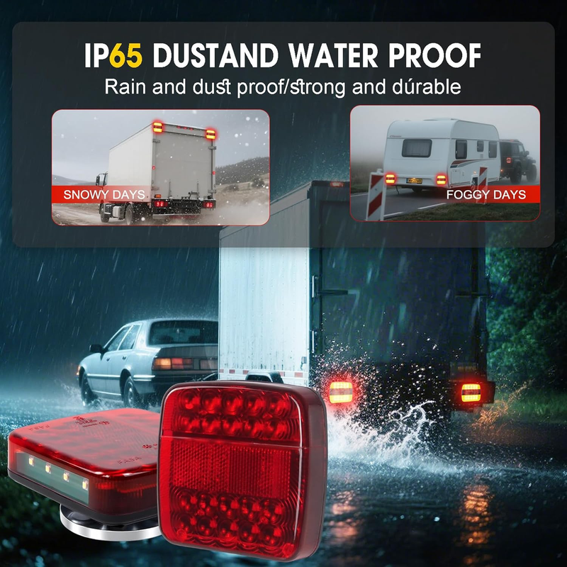 Wireless Trailer Lights Magnetic Kit, 100ft Bluetooth Wireless Tail Lights for T