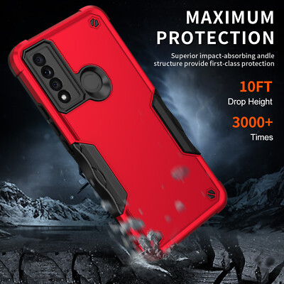 For T-Mobile REVVL V+ 5G Hybrid Rugged Non-Slip Case Shockproof Heavy Duty Cover