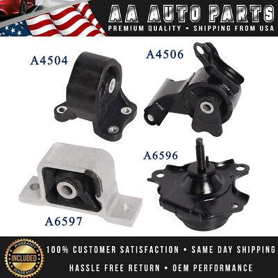 4X Motor + Auto Transmission Mounts Set for 2002-2006 Honda CRV 2.4L