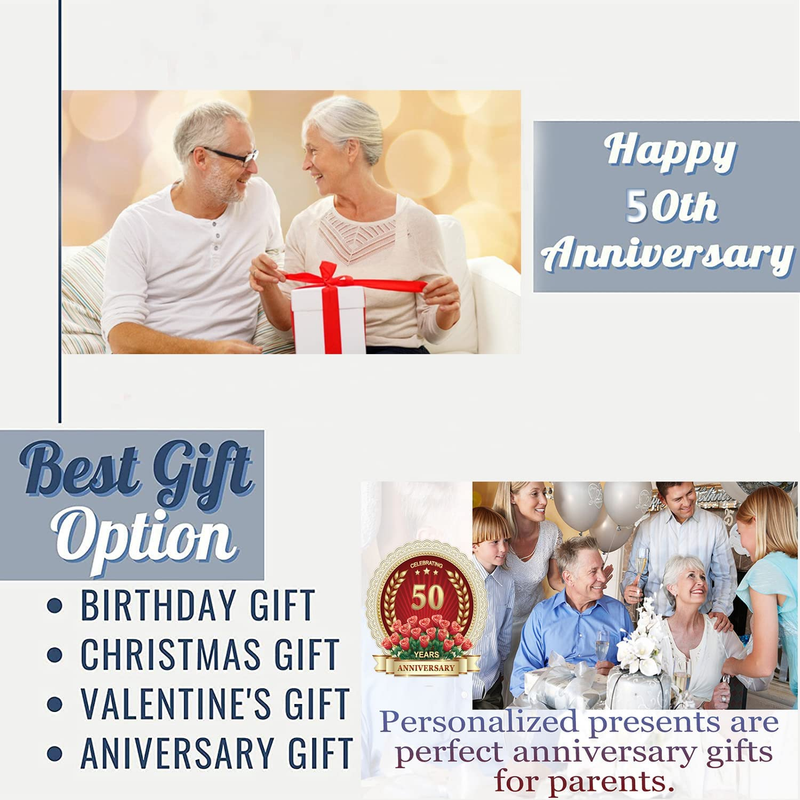50Th Anniversary Blanket Gifts - Gift for 50Th Wedding Anniversary - Golden 50 Y