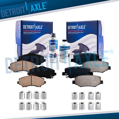 Front Rear Ceramic Pads for 08-12 Jeep Liberty 07-18 Wrangler 07-11 Dodge Nitro