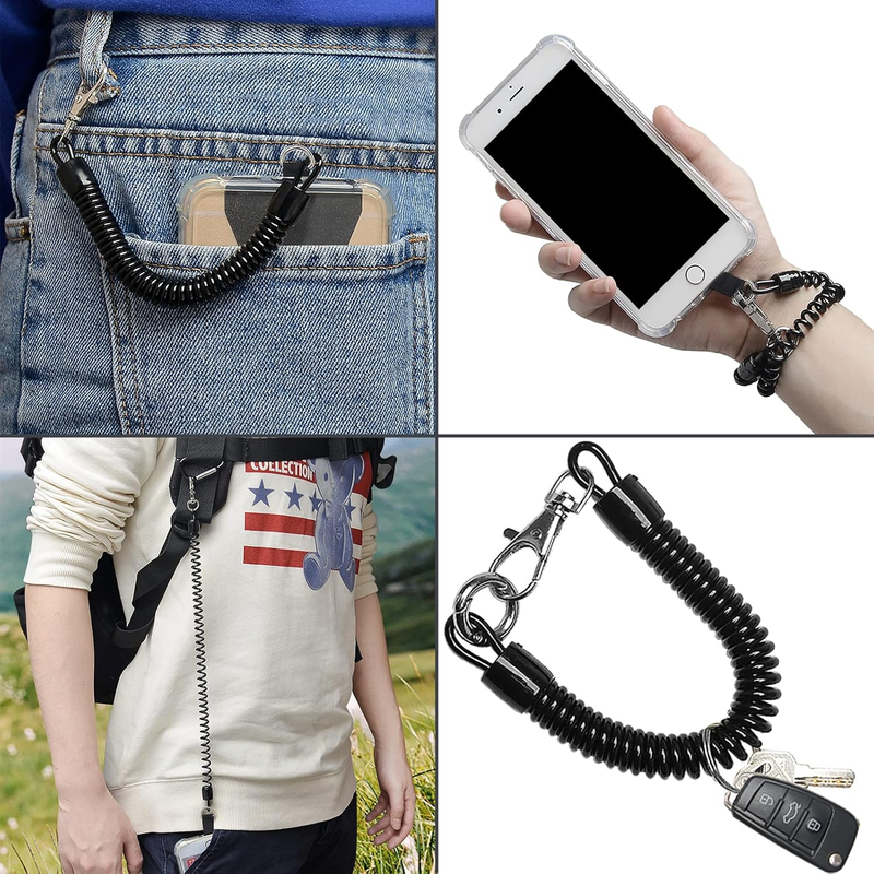 Cell Phone Lanyard, 2 Pack Phone Tether with 4 Pcs Detachable Fabric Pad and Ext