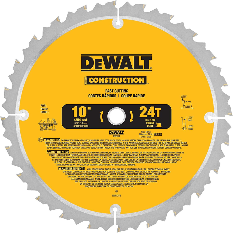 Blade, Atb, Thin Kerf, 5/8-inch Arbor, 24-tooth (dw311