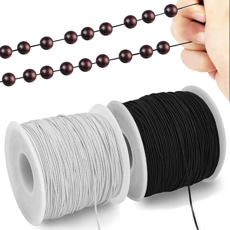 Elastic String for Bracelets, 2 Rolls 0.8MM Elastic Cord, Stretchy Elastic Strin