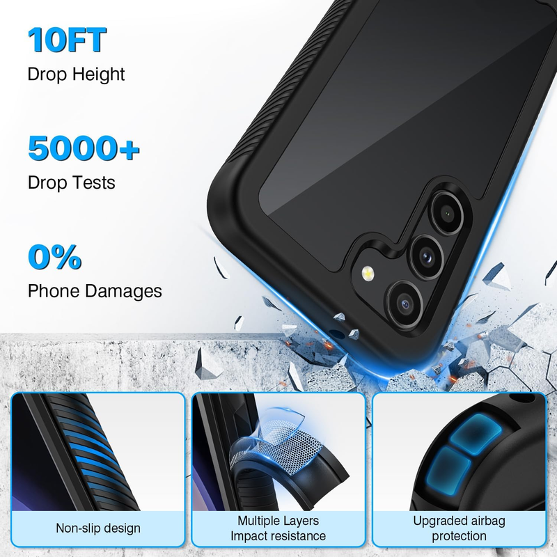 for Samsung Galaxy S23 5G Case, Shockproof Cover with Built-in Screen Protector,