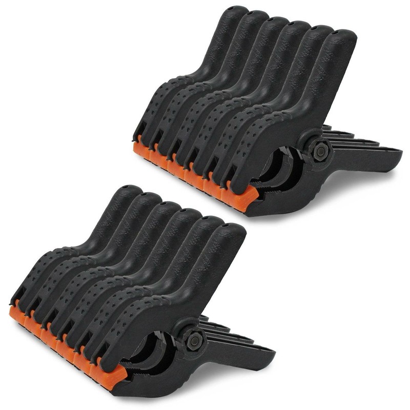 12 x 6" Large Spring Clamps Plastic Heavy Duty Clamp Clips Tarpaulin