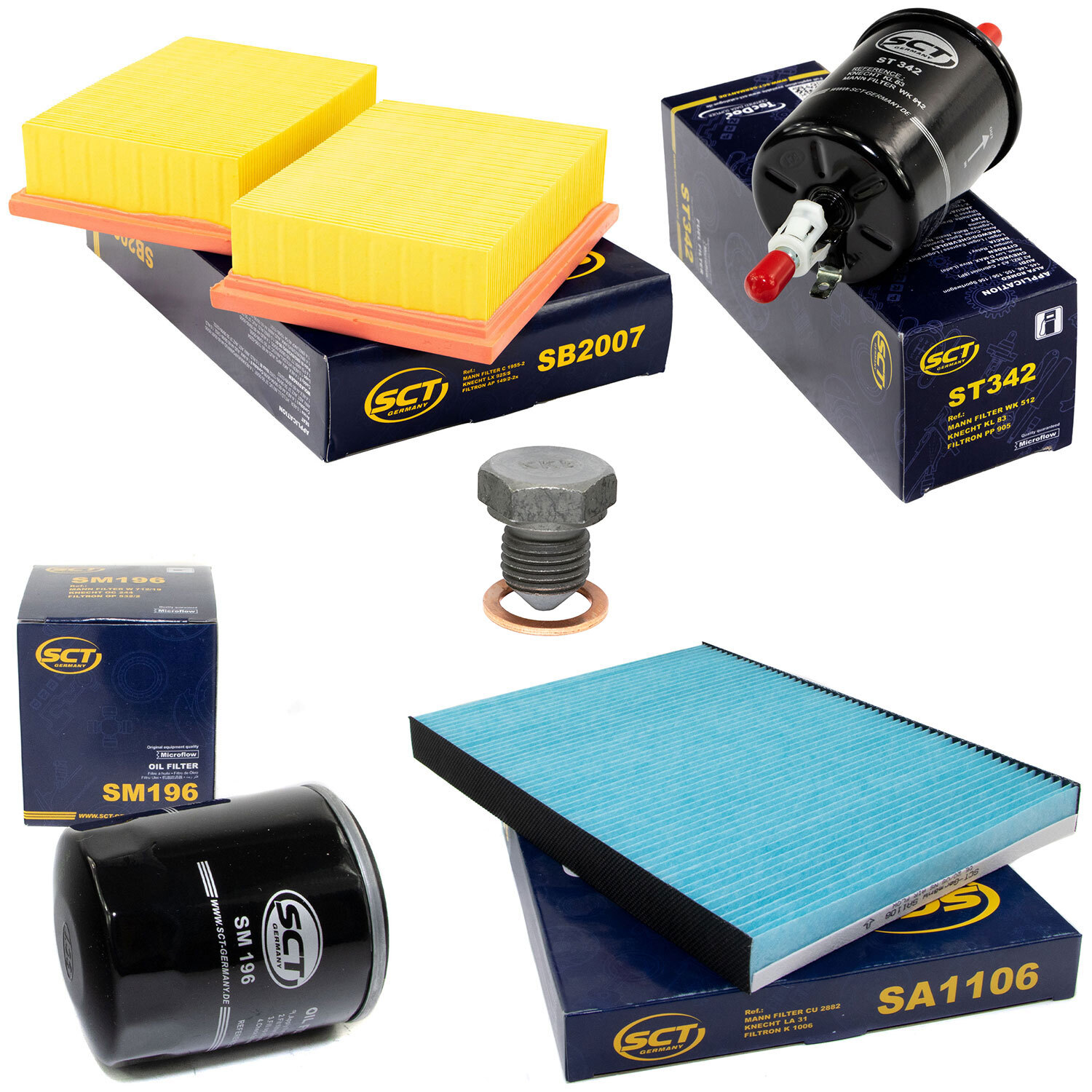 Filter Set Kraftstoff-ÖL-Luft-Innenraum + Schraube für Seat Arosa VW Lupo 1.0