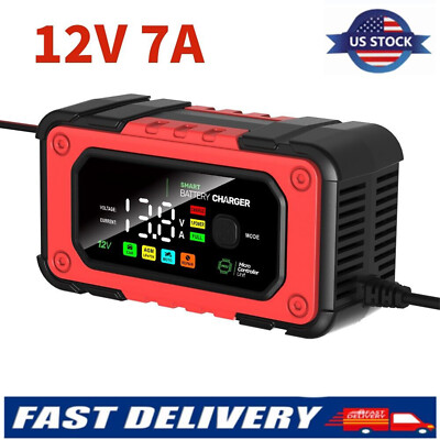 12V 7A Fully-Automatic Smart Car Battery Charger Maintainer Trickle Charger