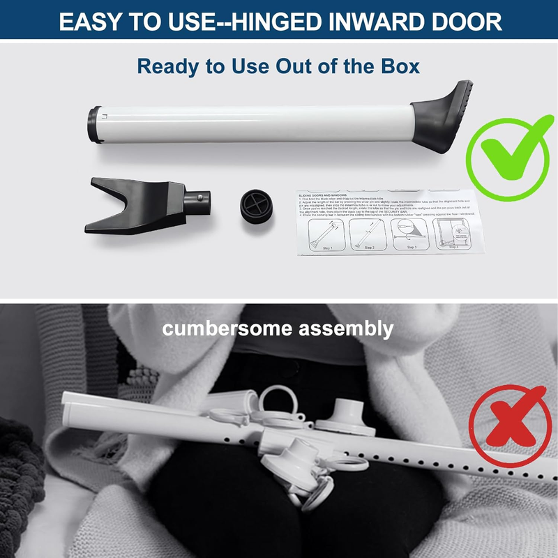 2 Pack  Door Security Bar, Door Stoppers Security bar,Heavy Duty Sliding Door Se