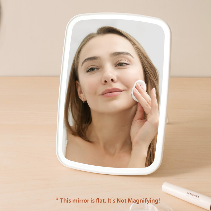 Rechargeable Makeup Mirror with Lights, Portable Travel Lighted Vanity Mirror, D