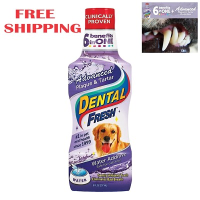 Dental Fresh Advanced Plaque and Tartar Water Additive for Dogs - 8oz