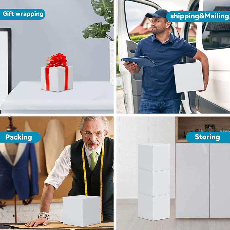 Small White Cardboard Boxes, 6X4X4 Inches Mailing Boxes,Gift Mailer Corrugated