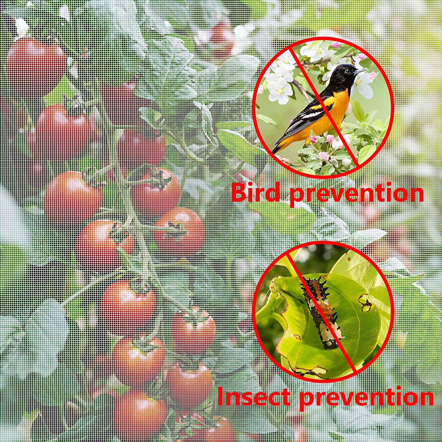 Mosquito Garden Bug Netting Barrier Mesh, 20–50ft Plant Protect