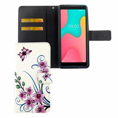 Wiko Y60 Funda Estuche Móvil Protector Flip Cartera Blanco