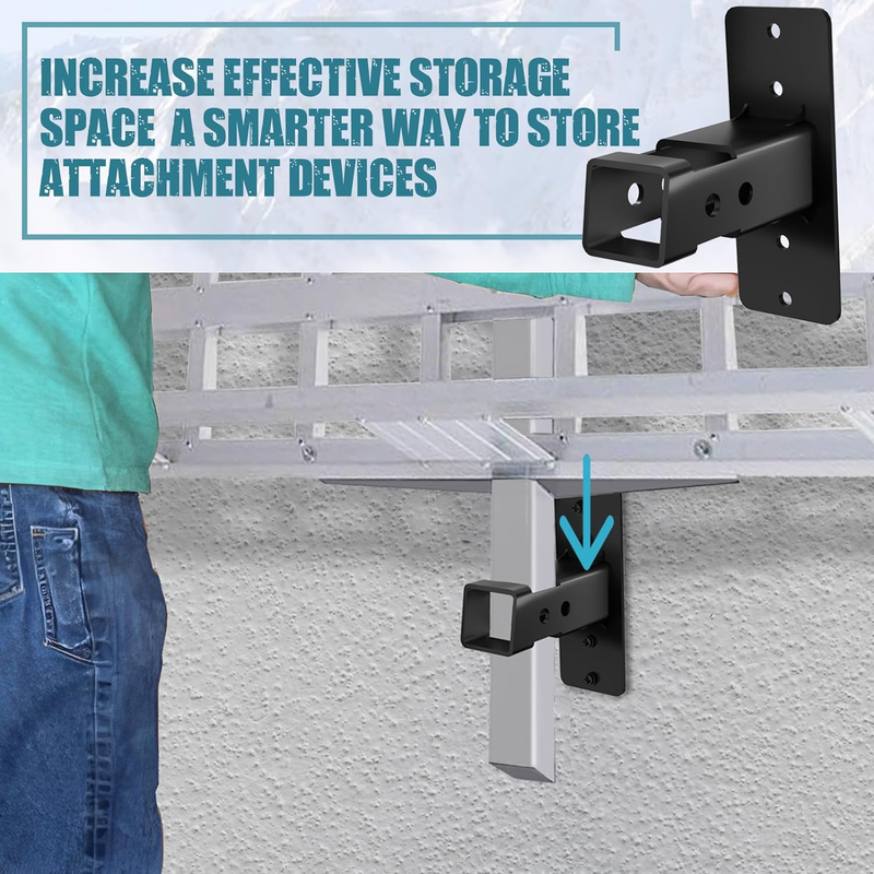2" Hitch Wall Mount Bike and Cargo Rack Hanging Garage Wall Organizer, Trailer H