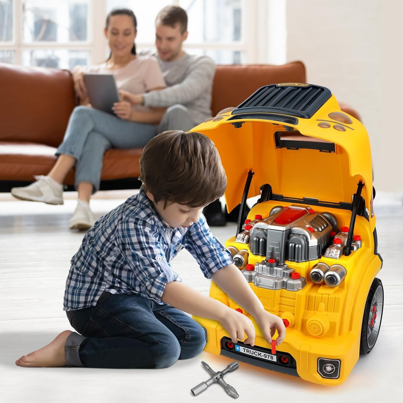 Large Truck Engine Toy, Kids Mechanic Repair Set for Boys Aged 3-5, Big Truck...