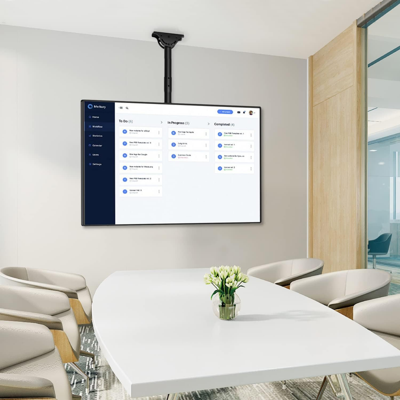 TV Ceiling Mount Adjustable Bracket Fits Most LED, LCD, OLED and Plasma Flat Scr