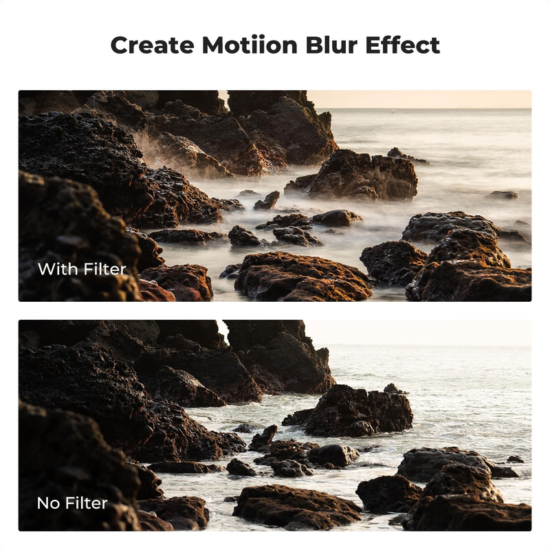 55mm Variable ND Filters ND2-ND400 (1-9 Stops) HD Adjustable Neutral Density 28