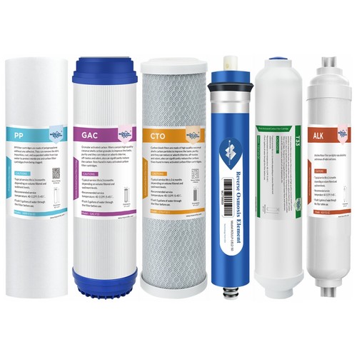 3/4/5/6 Stage 50/75/100/150G Reverse Osmosis System Water Filter Replacement Set