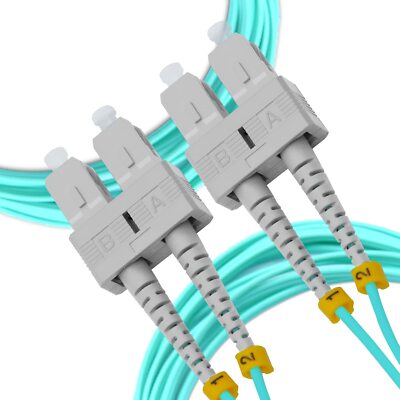 OM4 LC to LC Fiber Optic Patch Cable Multimode Duplex Aqua 50/125 SC ST 1M-15M