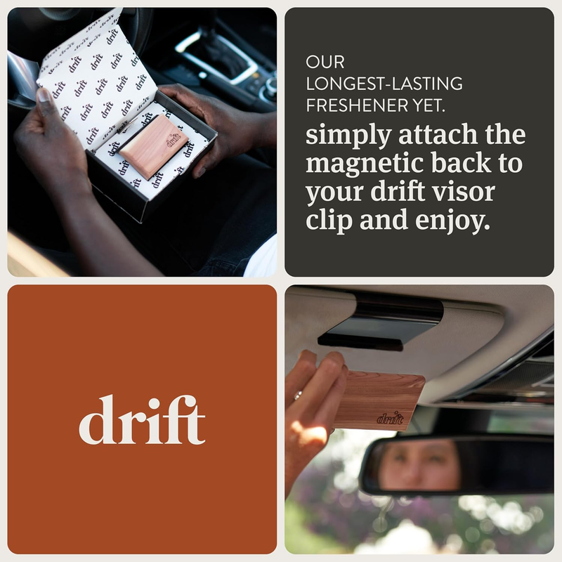 Drift Car Air Freshener - Wood Air Freshener - Car Odor Eliminator - Amber Scent