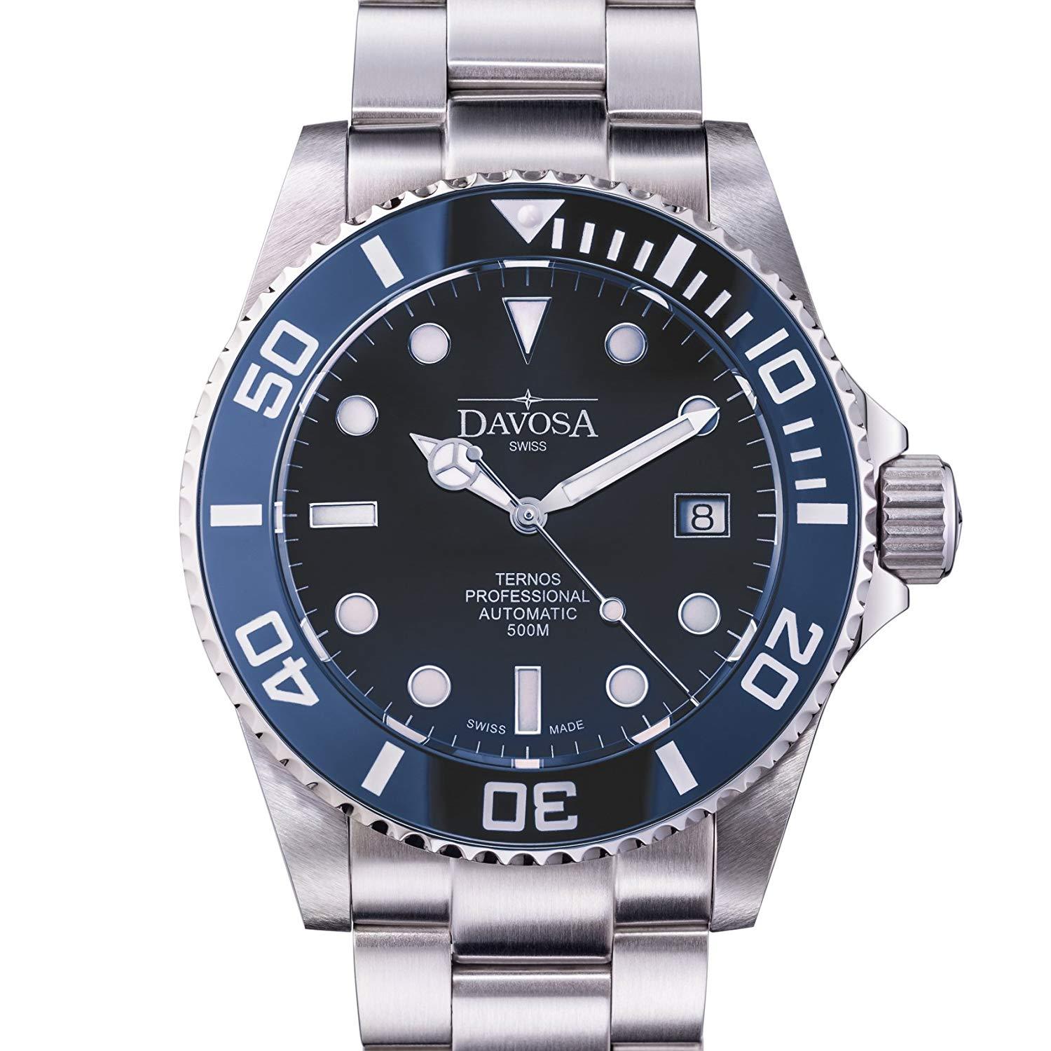 Pre-owned Davosa Swiss Automatic Analog Ternos Professional 16155940 Mens Wrist Watch Blue