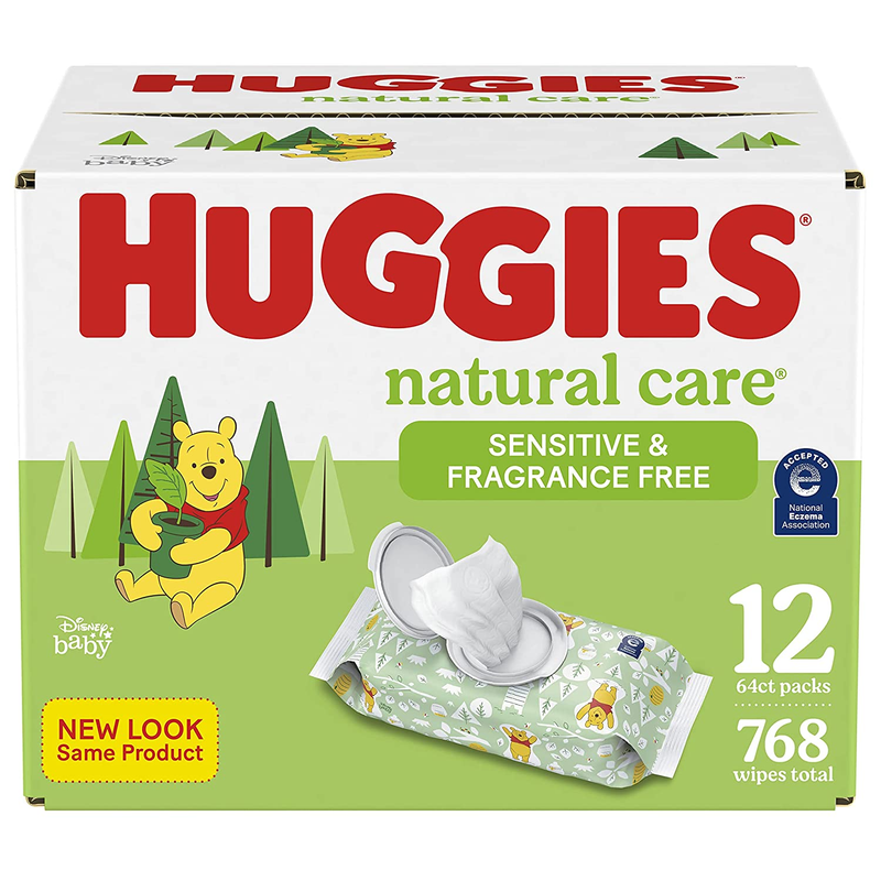 Huggies Natural Care Sensitive Baby Wipes, Unscented, Hypoal