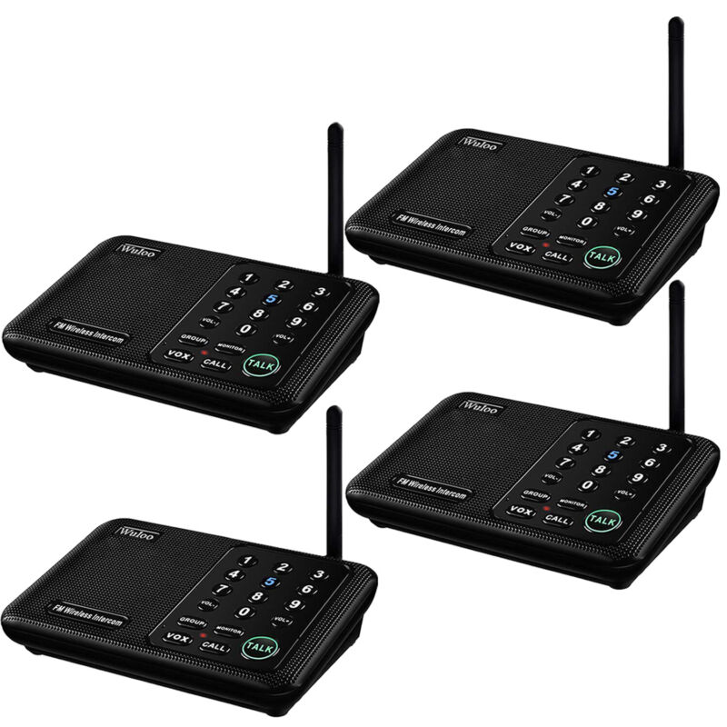 Wuloo 10-Channel Wireless Intercom Home System for House Room Office Communicate